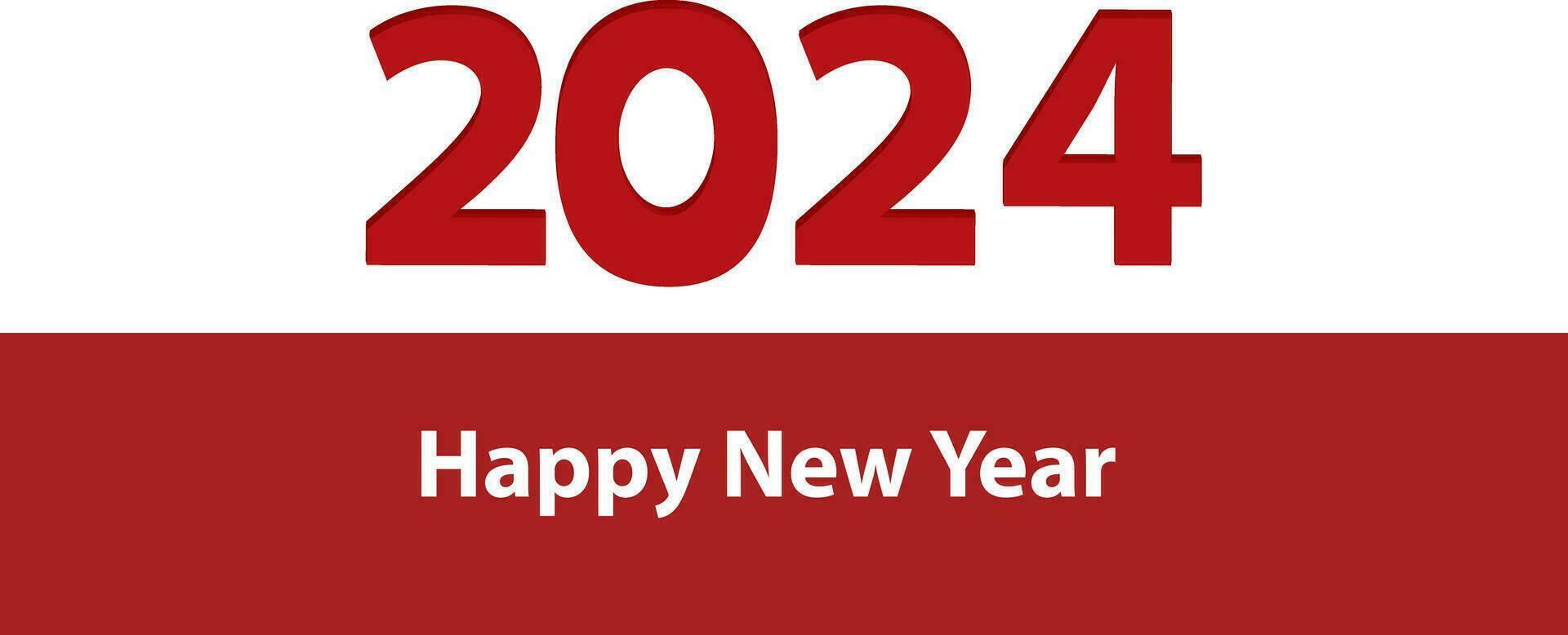 Lycklig ny år 2024 med 3d retro full Färg design mall. 2024 ny år firande begrepp för hälsning kort, baner och posta mall vektor
