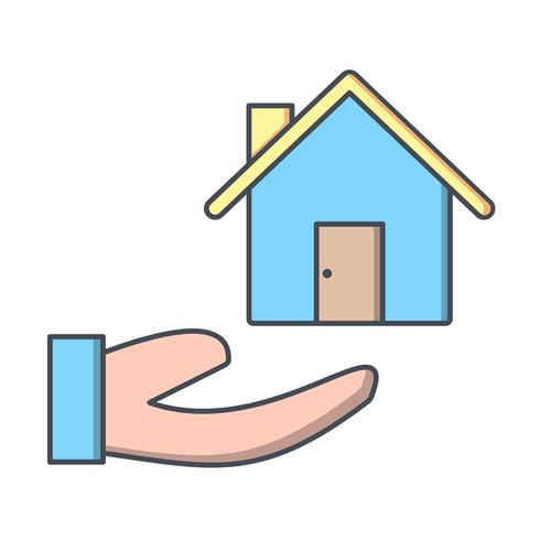 Haus an Hand Vektor Icon