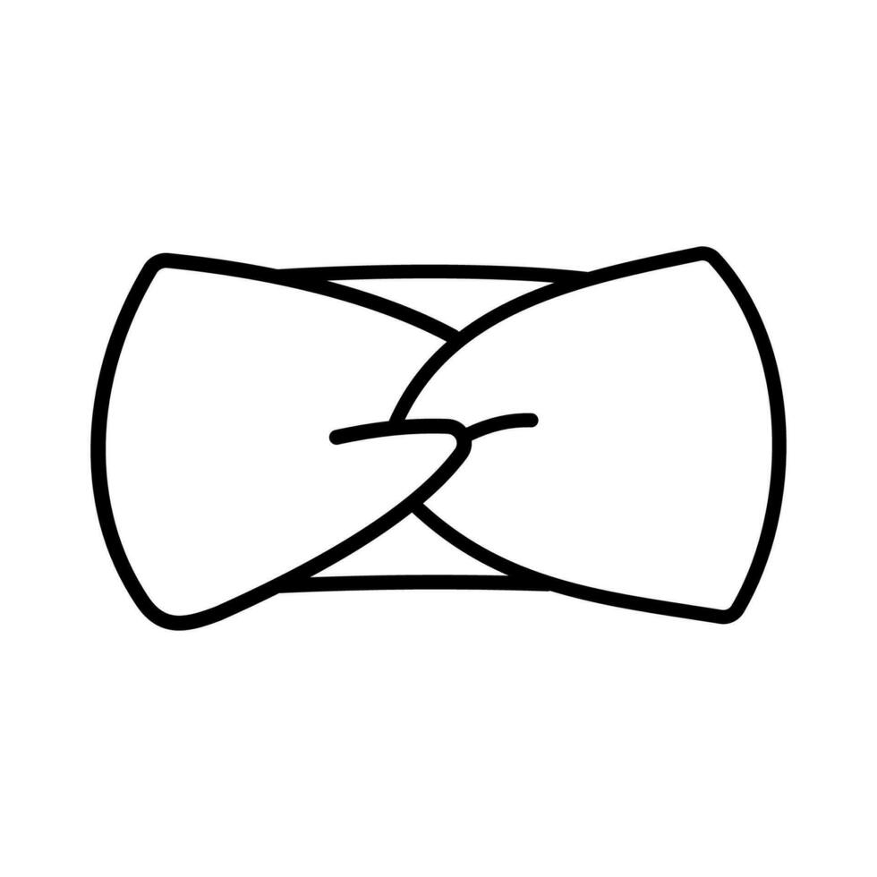 Stirnband isoliert Gliederung Symbol. Vektor Illustration. schwarz Gliederung auf Weiß Hintergrund.