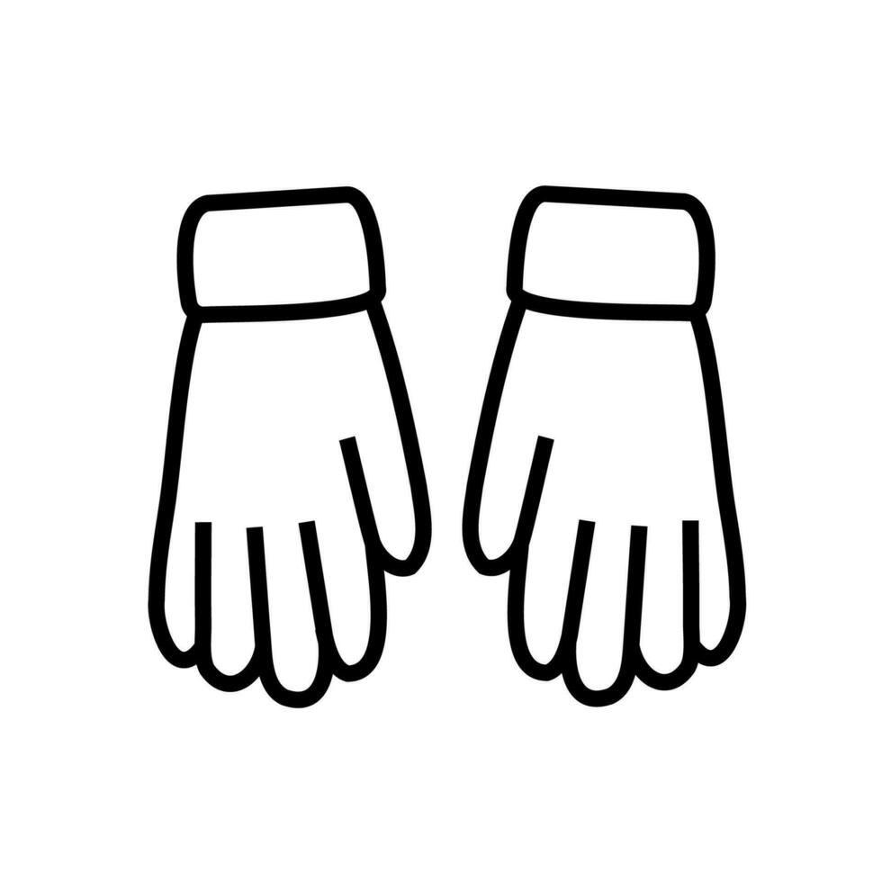 handskar översikt isolerat vektor ikon. vektor illustration. svart översikt på vit bakgrund.