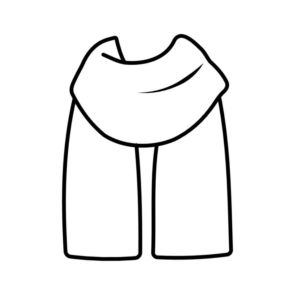 stickat scarf isolerat översikt ikon. vektor illustration. svart översikt på vit bakgrund.