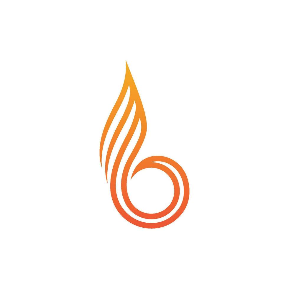 Symbol Design Logo Brief b mit Feuer Vektor Illustration.