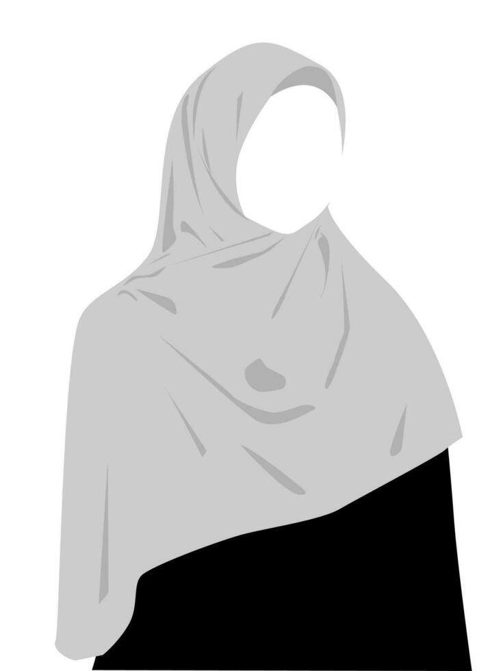 enkel illustration av muslim kvinna bär hijab vektor