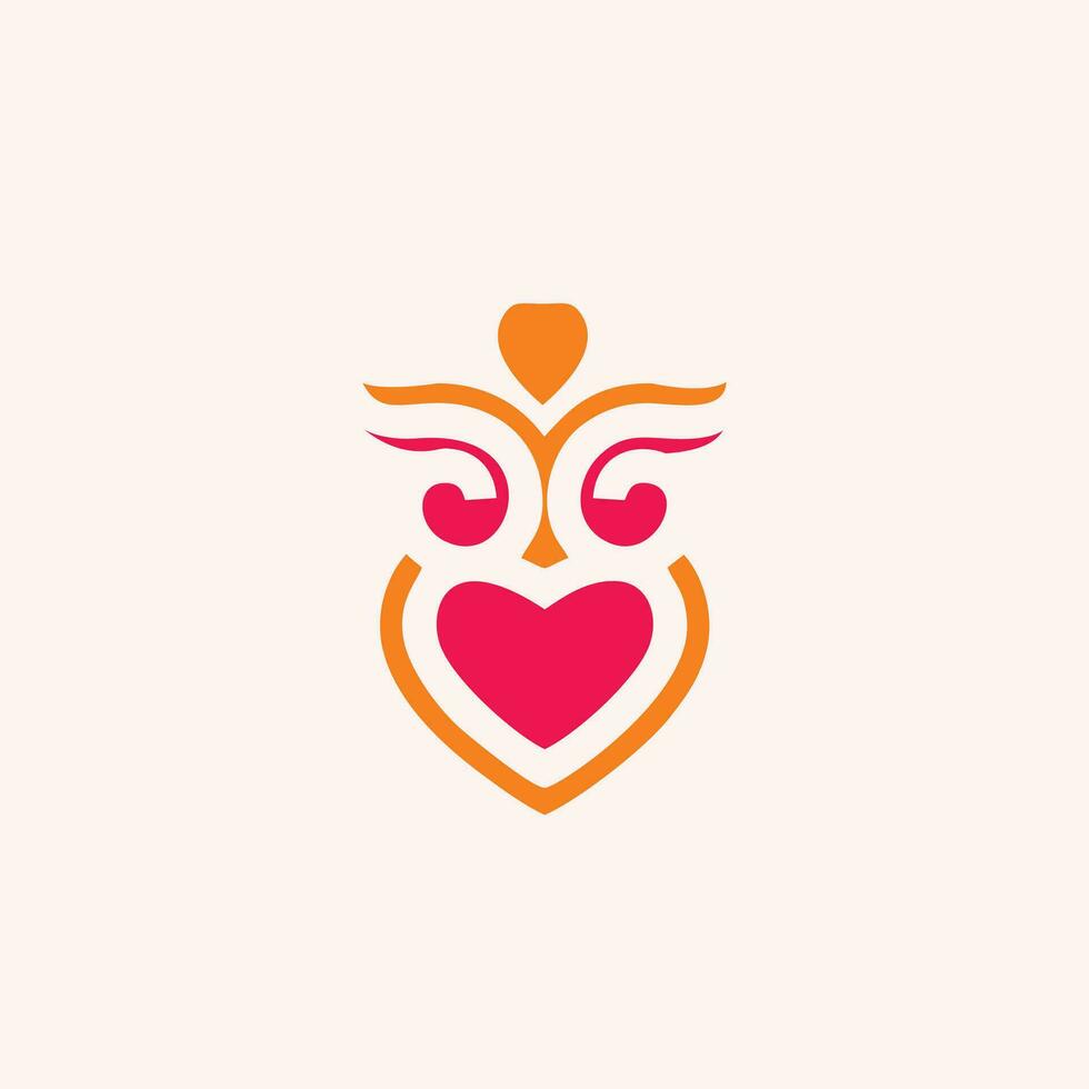 abstrakt Liebe Logo Design. Liebe Ornament Illustration vektor
