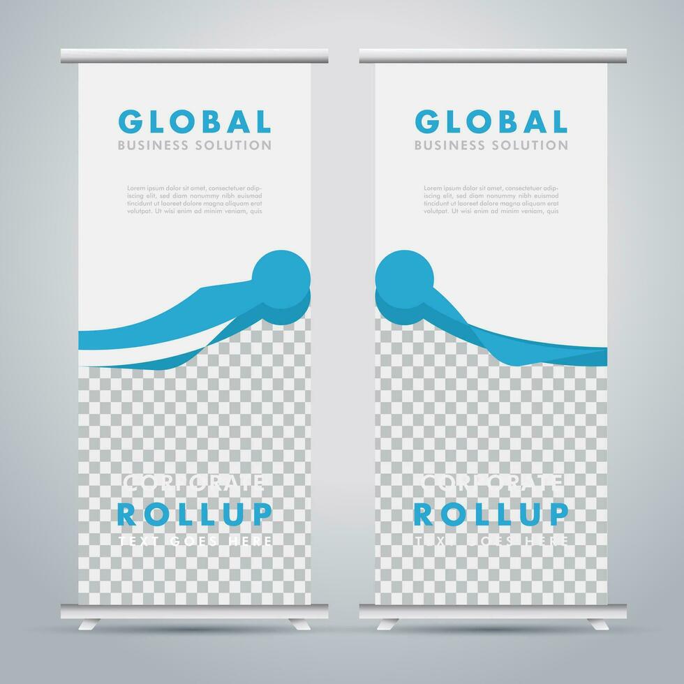 modern rollen oben Banner Design Vorlage. Flyer. ziehen hoch. Präsentation. Broschüre. Poster. Werbung. drucken Medien vektor