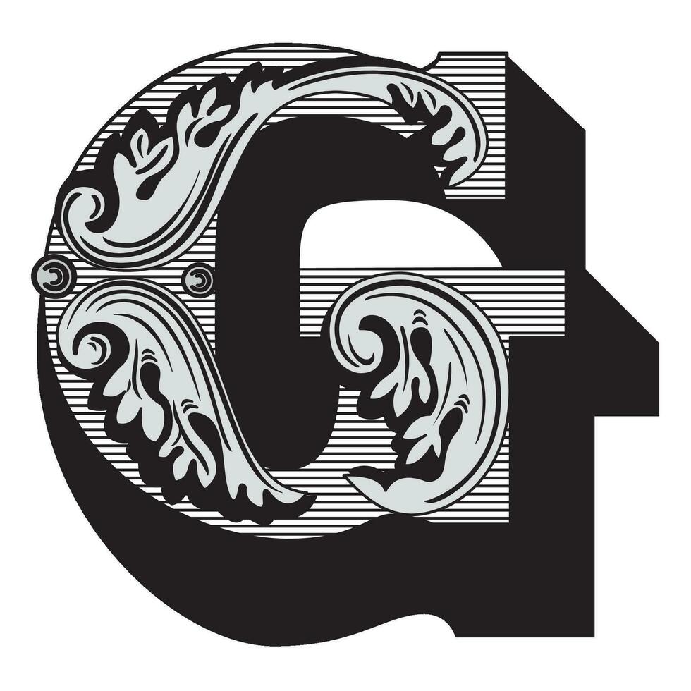 konst statlig första caps font huvudstad brev g vektor design