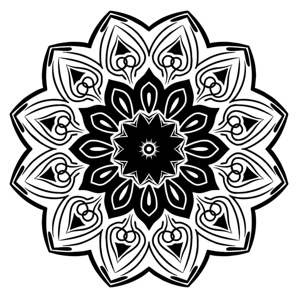 schwarz und Weiß Mandala Muster Design vektor