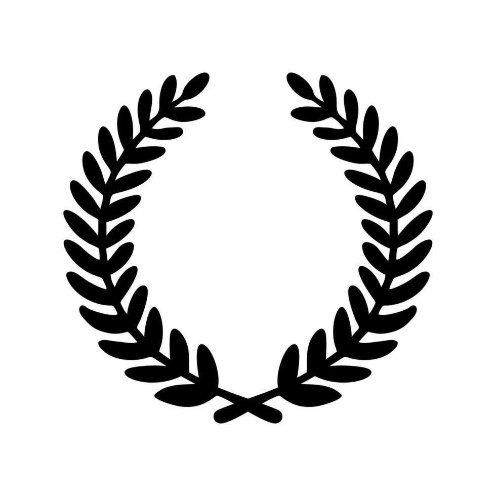 krans ikon. laurel krans ikon isolerat på vit bakgrund. seger symbol, triumf och givande. vektor illustration