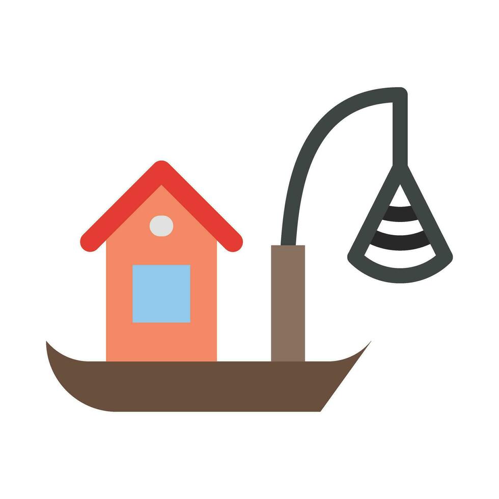 fiske båt vektor platt ikon för personlig och kommersiell använda sig av.
