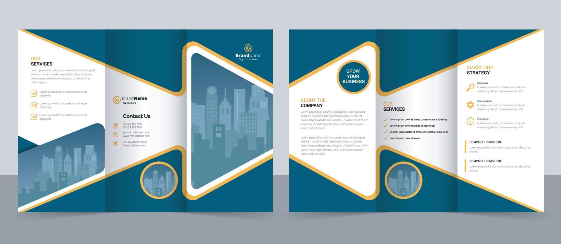 Kreativa företagens moderna affärer trifold broschyr mall, trefaldig layout, brev, a4 storlek broschyr vektor