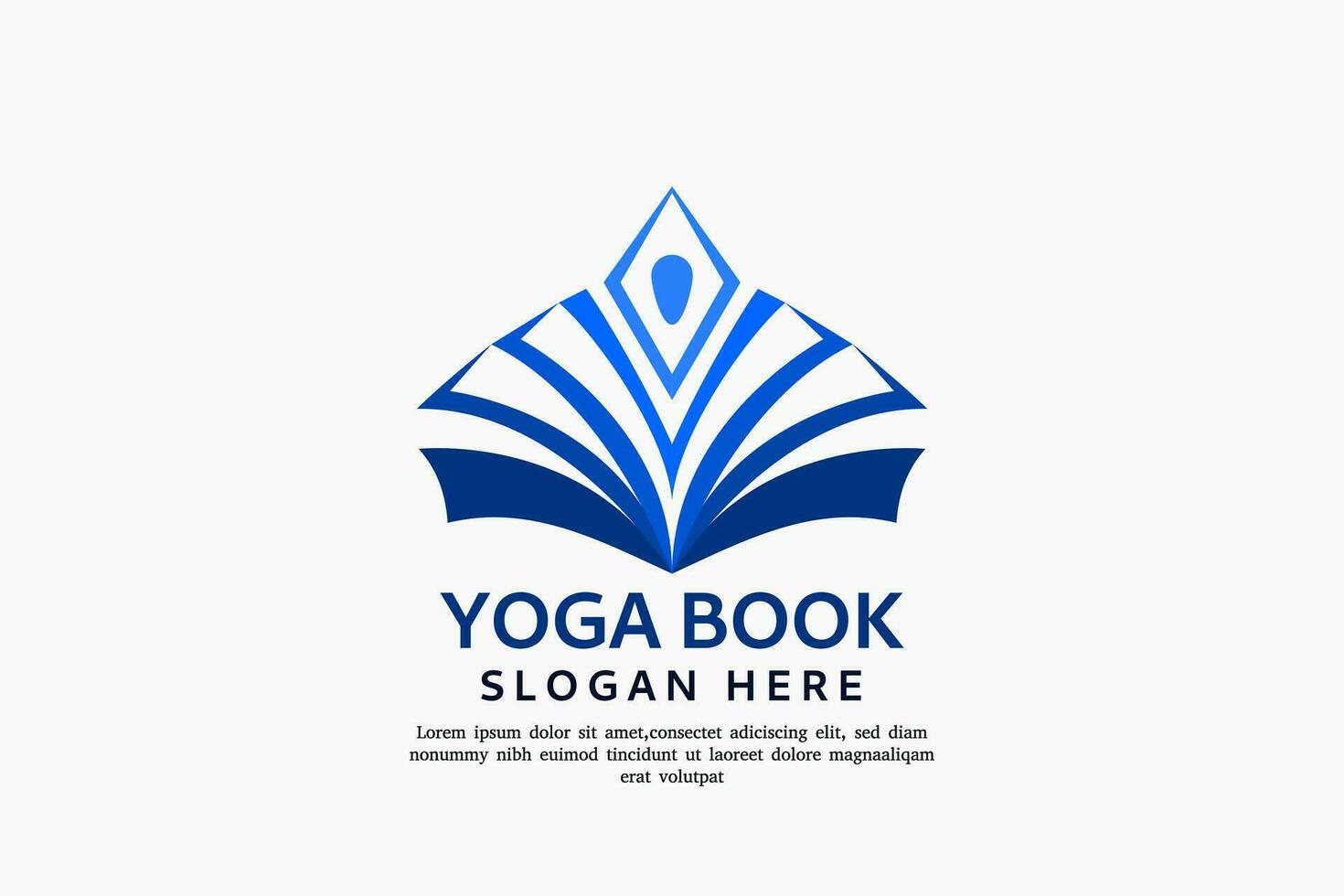 Kombination Buch und Menschen Yoga Logo Design vektor