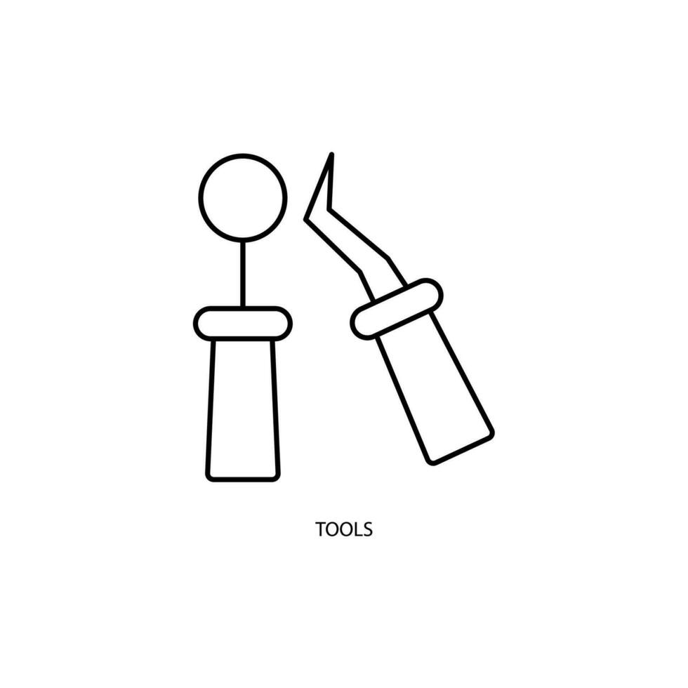 tandläkare verktyg begrepp linje ikon. enkel element illustration. tandläkare verktyg begrepp översikt symbol design. vektor