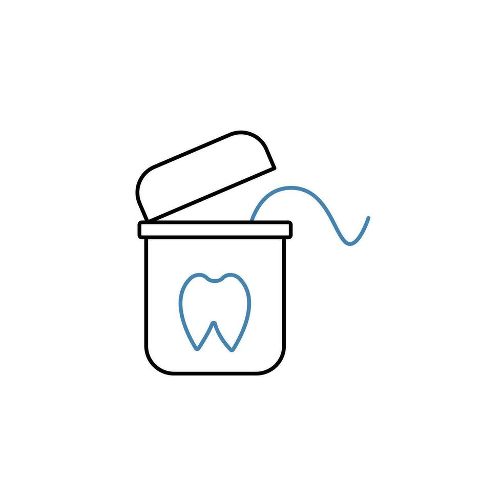 Dental Zahnseide Konzept Linie Symbol. einfach Element Illustration. Dental Zahnseide Konzept Gliederung Symbol Design. vektor