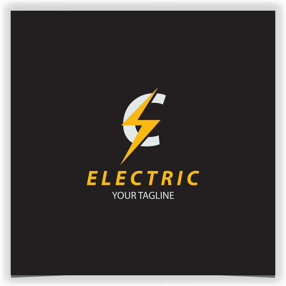 brev c elektrisk logotyp blixt- bult åska bult design logotyp mall vektor illustration