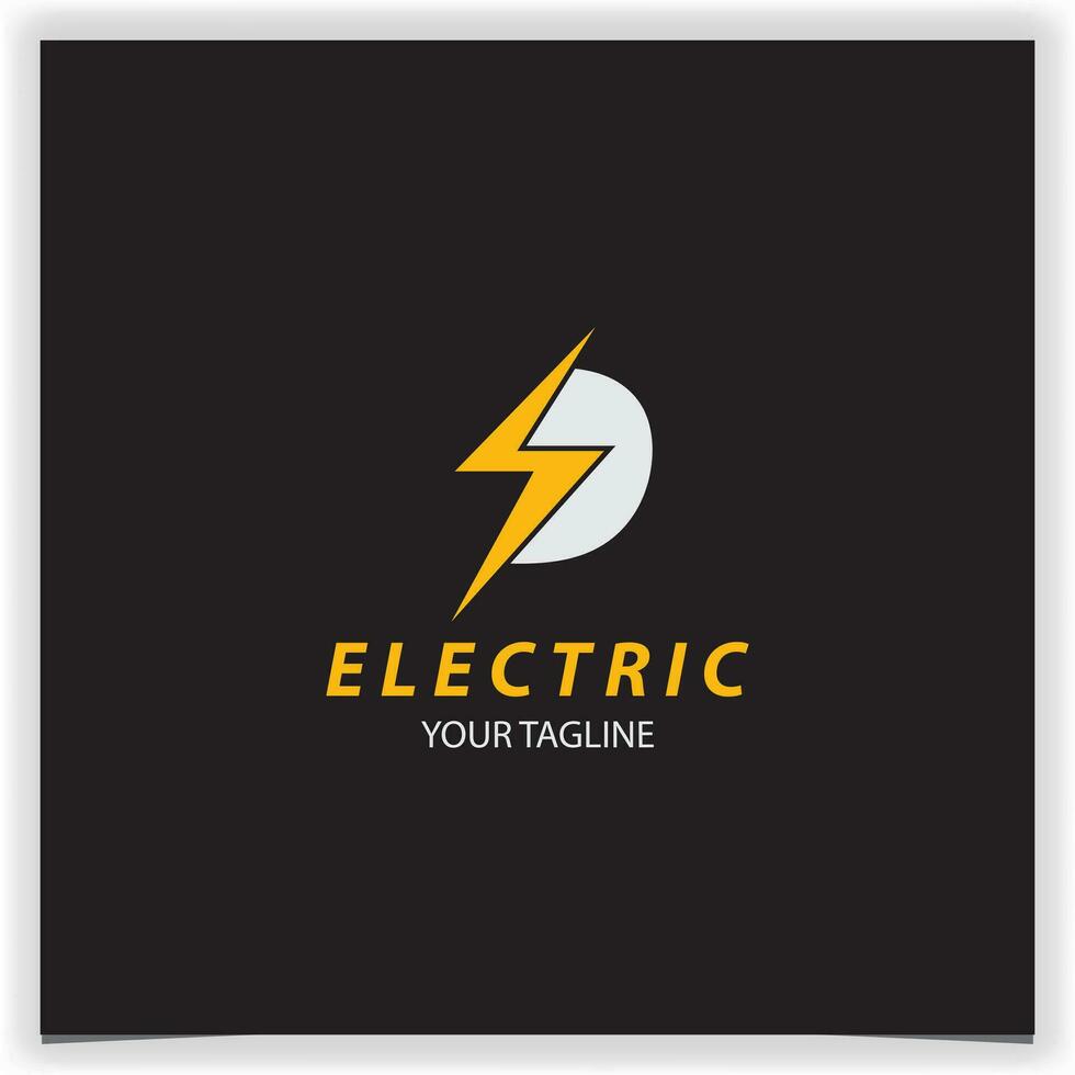 brev d elektrisk logotyp blixt- bult åska bult design logotyp mall vektor illustration