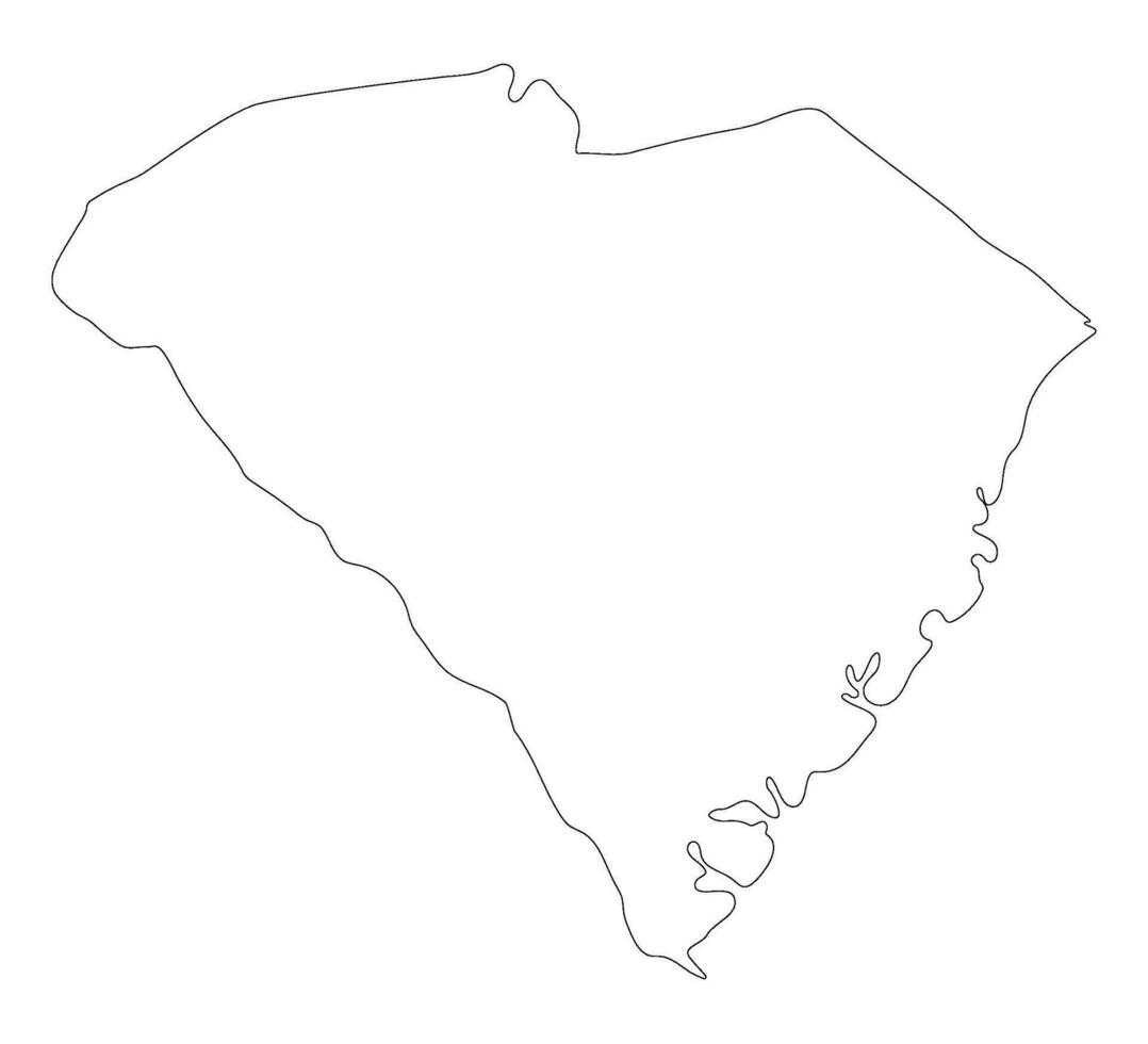 Süd Carolina Zustand Karte. Karte von das uns Zustand von Süd Carolina. vektor