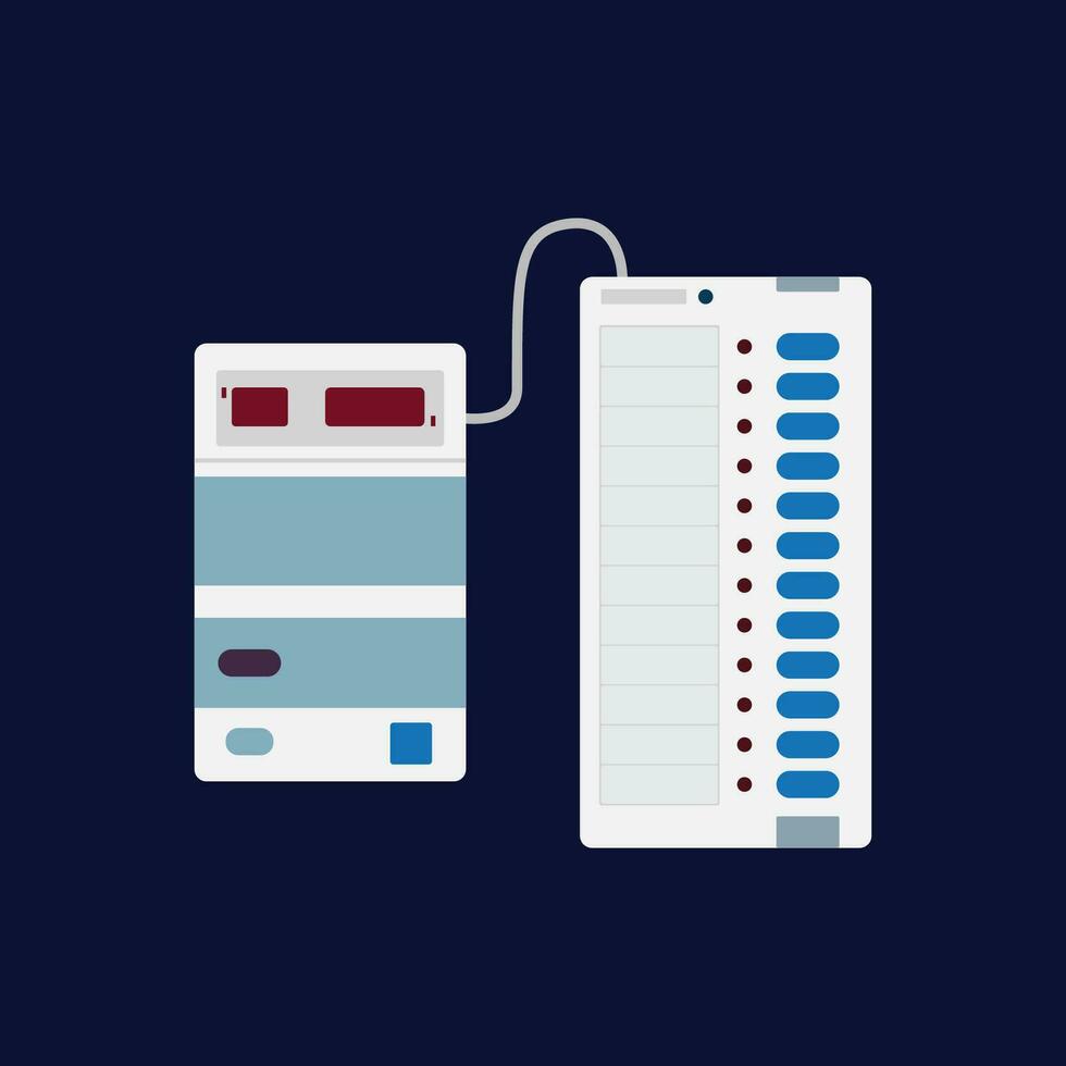 elektronisk röstning maskin för val platt vektor illustration