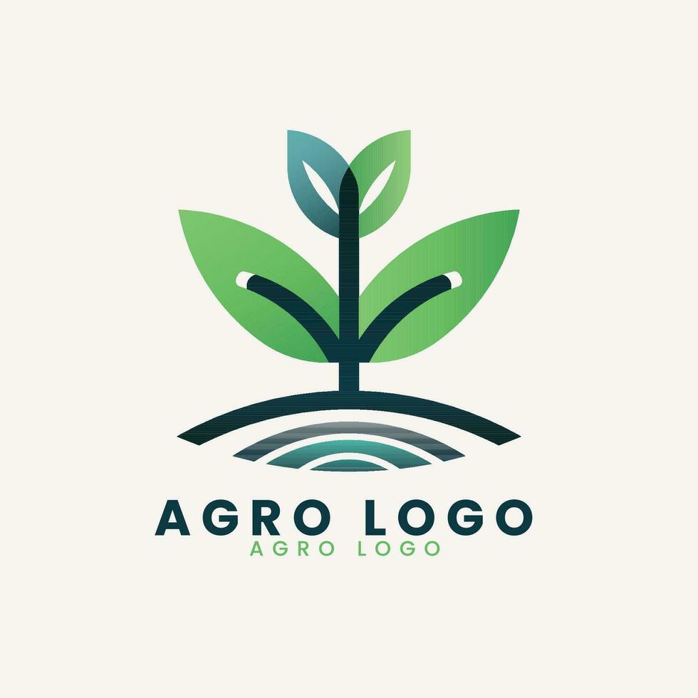 agro bruka naturlig mat begrepp träd blad logotyp design vektor mall