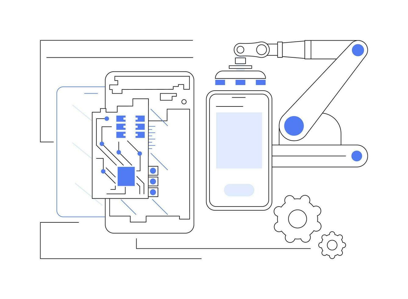 Smartphone Montage abstrakt Konzept Vektor Illustration.