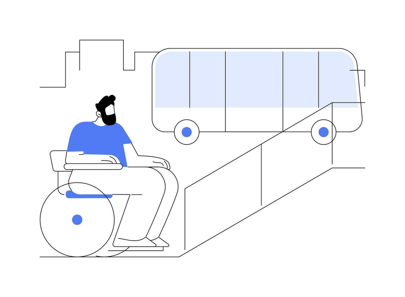 rullstol tillgång abstrakt begrepp vektor illustration.