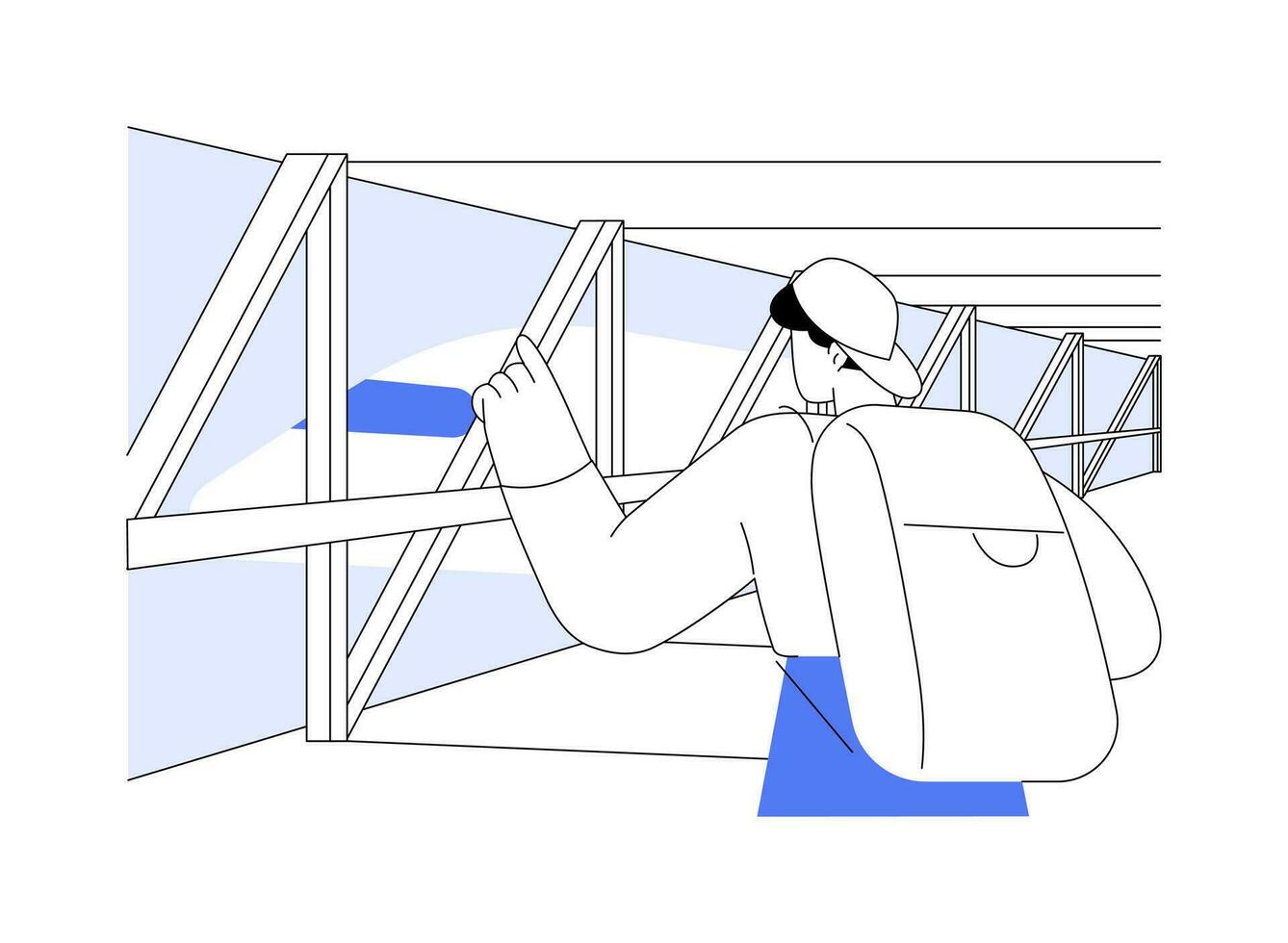 ombordstigning abstrakt begrepp vektor illustration.
