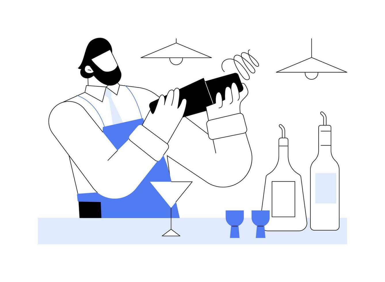 zittern Cocktail abstrakt Konzept Vektor Illustration.