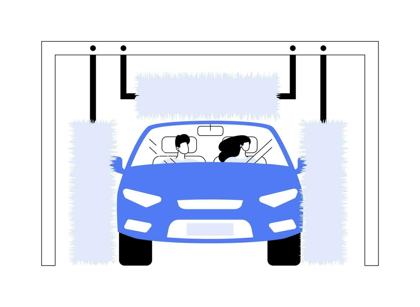 Tunnel Auto waschen abstrakt Konzept Vektor Illustration.