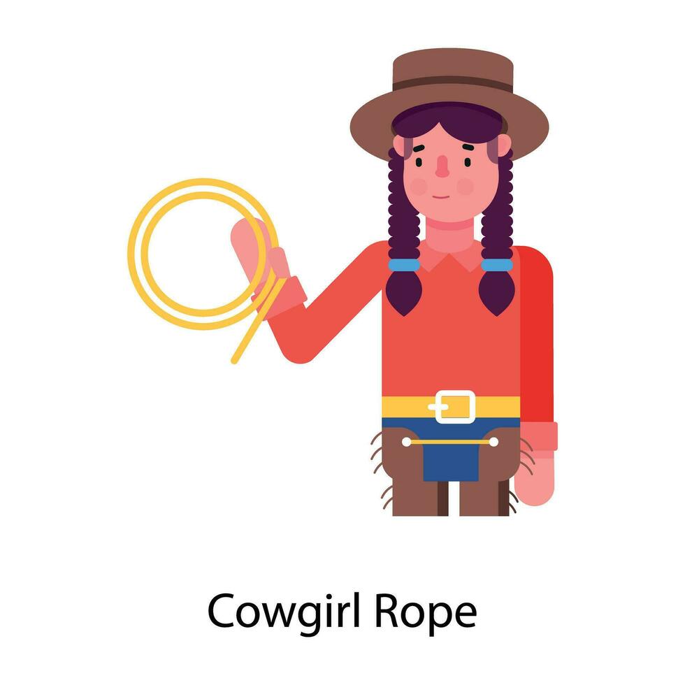 modisch Cowgirl Seil vektor