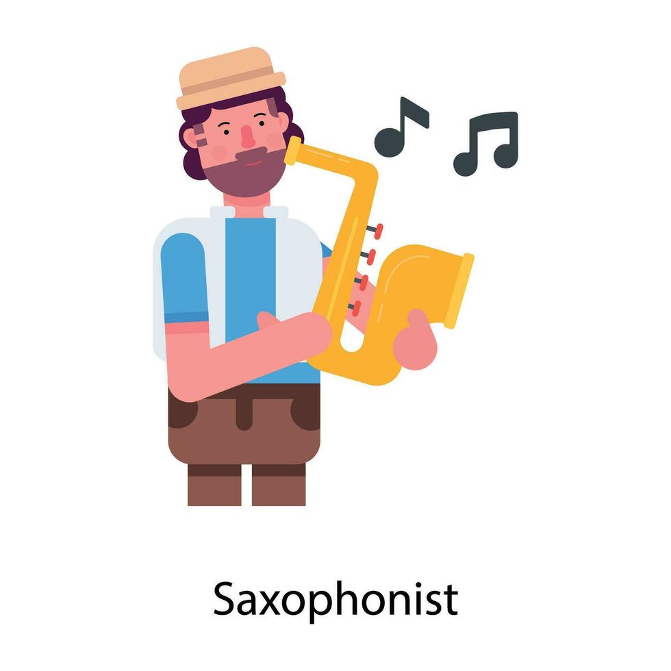 trendige saxophonistenkonzepte vektor