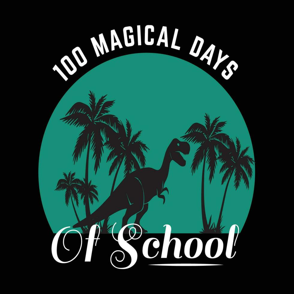 100 Tage von Schule Zitat Jahrgang T-Shirt Design Illustrator vektor