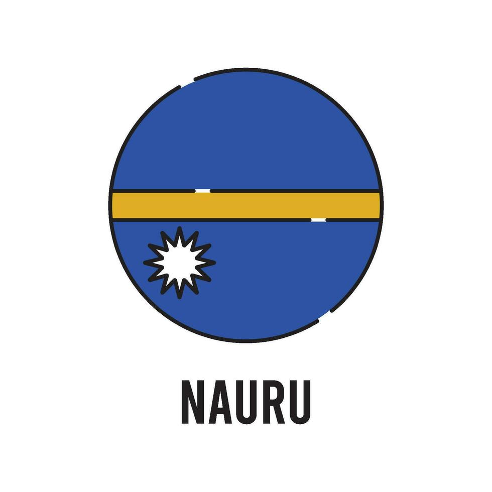 nauru flagga ikon vektor