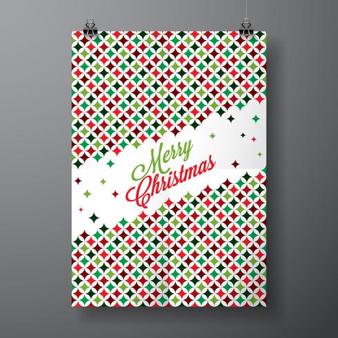 Vektor-frohe Weihnacht-Feiertagsillustration mit typografischem Design vektor