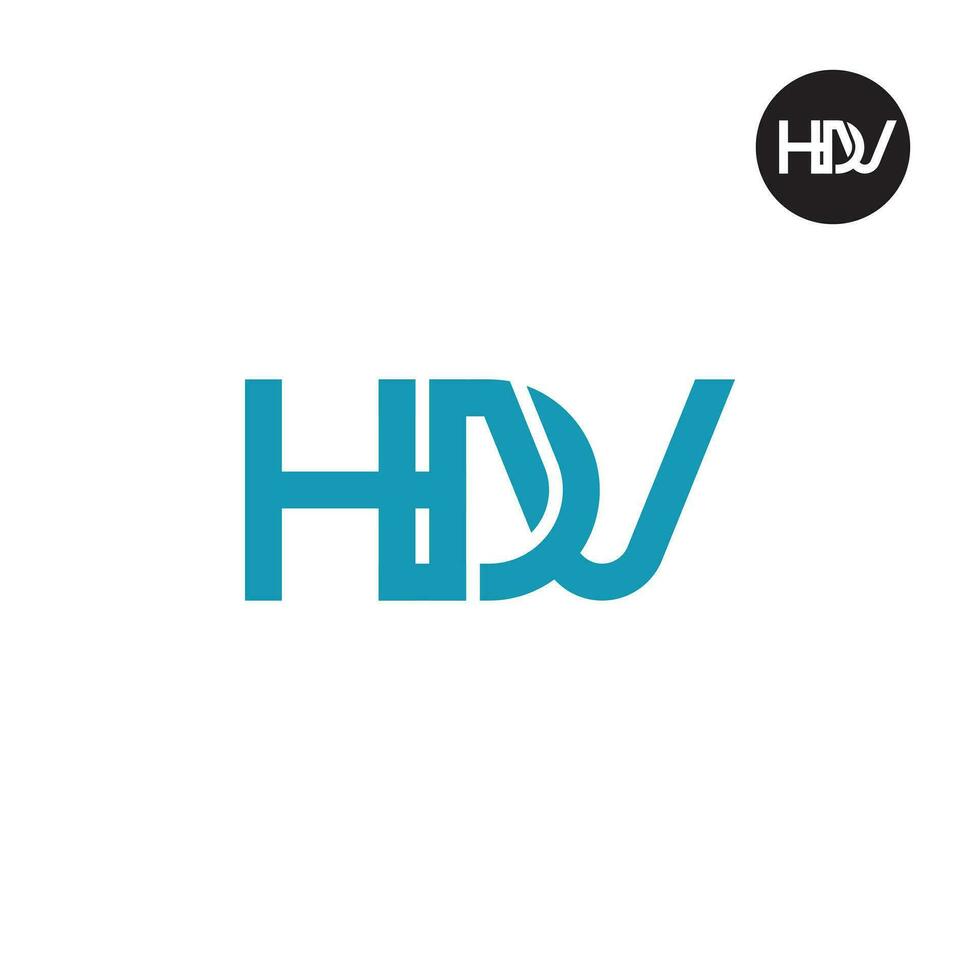 brev hdv monogram logotyp design vektor