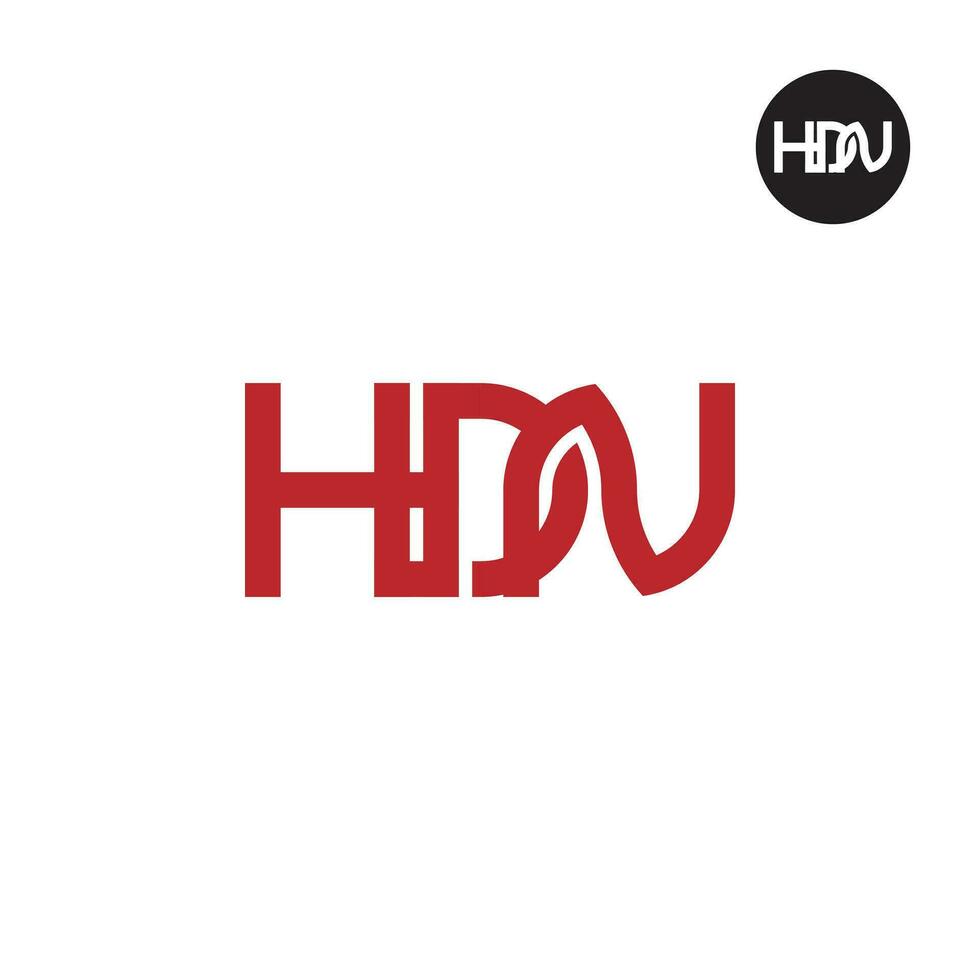 brev hdn monogram logotyp design vektor