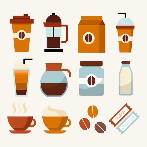 Kaffee Clip Art Element Collection Vektor