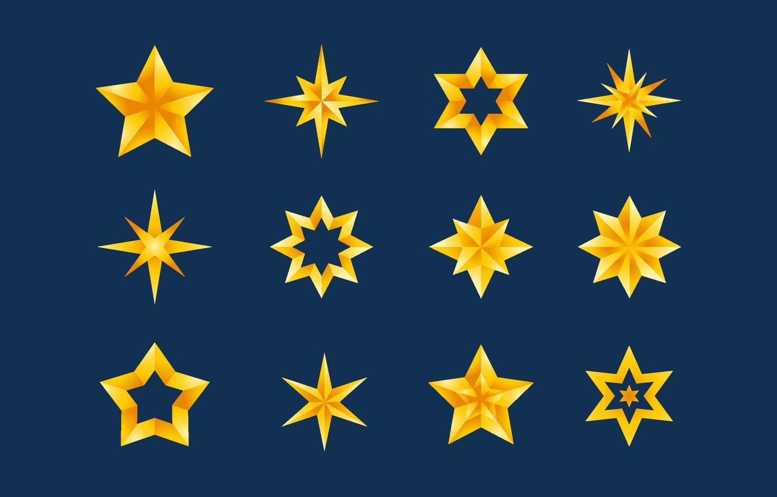 stjärna element ikoner för logotyp design samling vektor