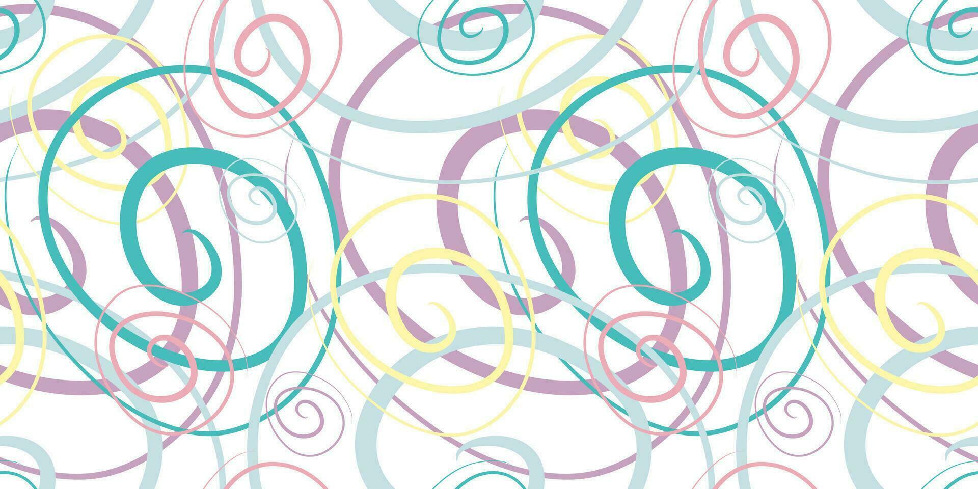 nahtlos linear geometrisch Muster mit Farbe Spiral. abstrakt Linie Zeichnung. irregulär chaotisch gekreuzt gebogen Linien Textur. bunt eben einfach minimalistisch Hintergrund. modisch Textil- Design. vektor