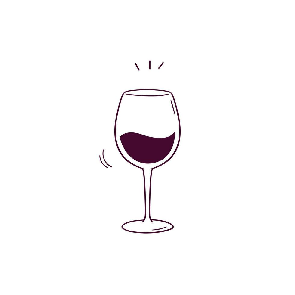 hand dragen illustration av vin glas ikon. klotter vektor skiss illustration