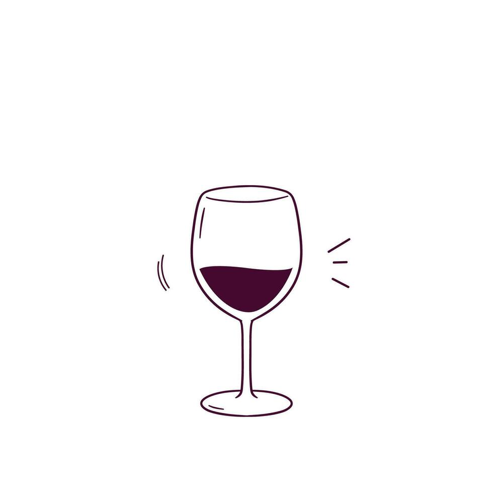 Hand gezeichnet Illustration von Wein Glas Symbol. Gekritzel Vektor skizzieren Illustration