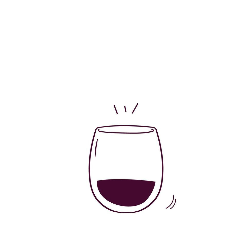 hand dragen illustration av vin glas ikon. klotter vektor skiss illustration