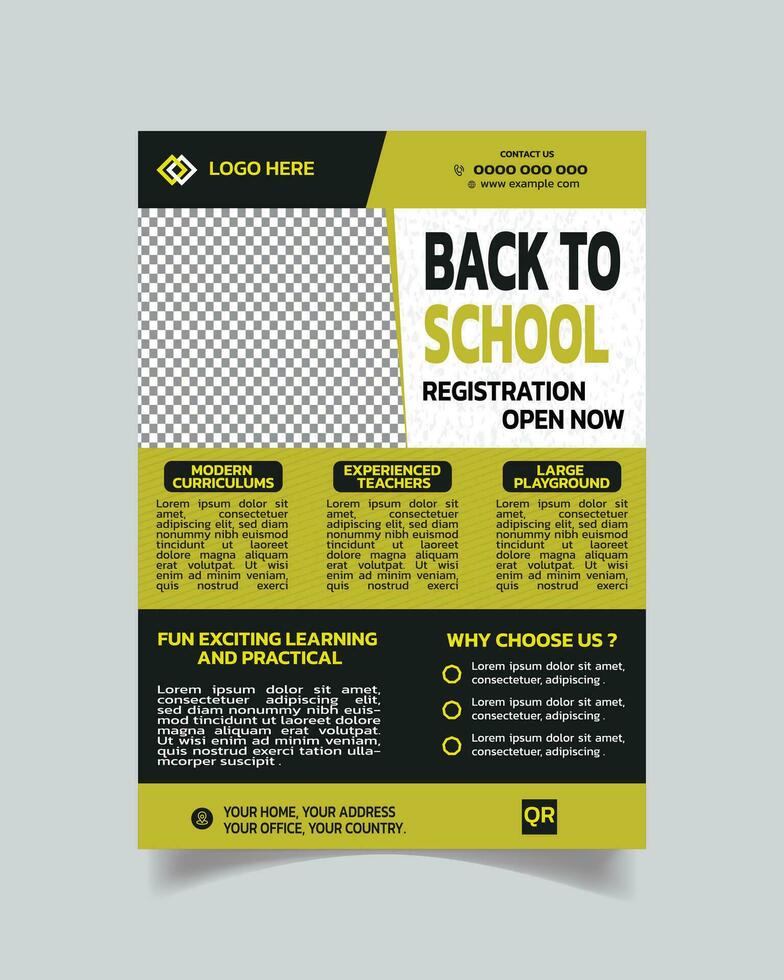 Bildung modern Flyer Design und Schule Eintritt Poster Design a4 vektor