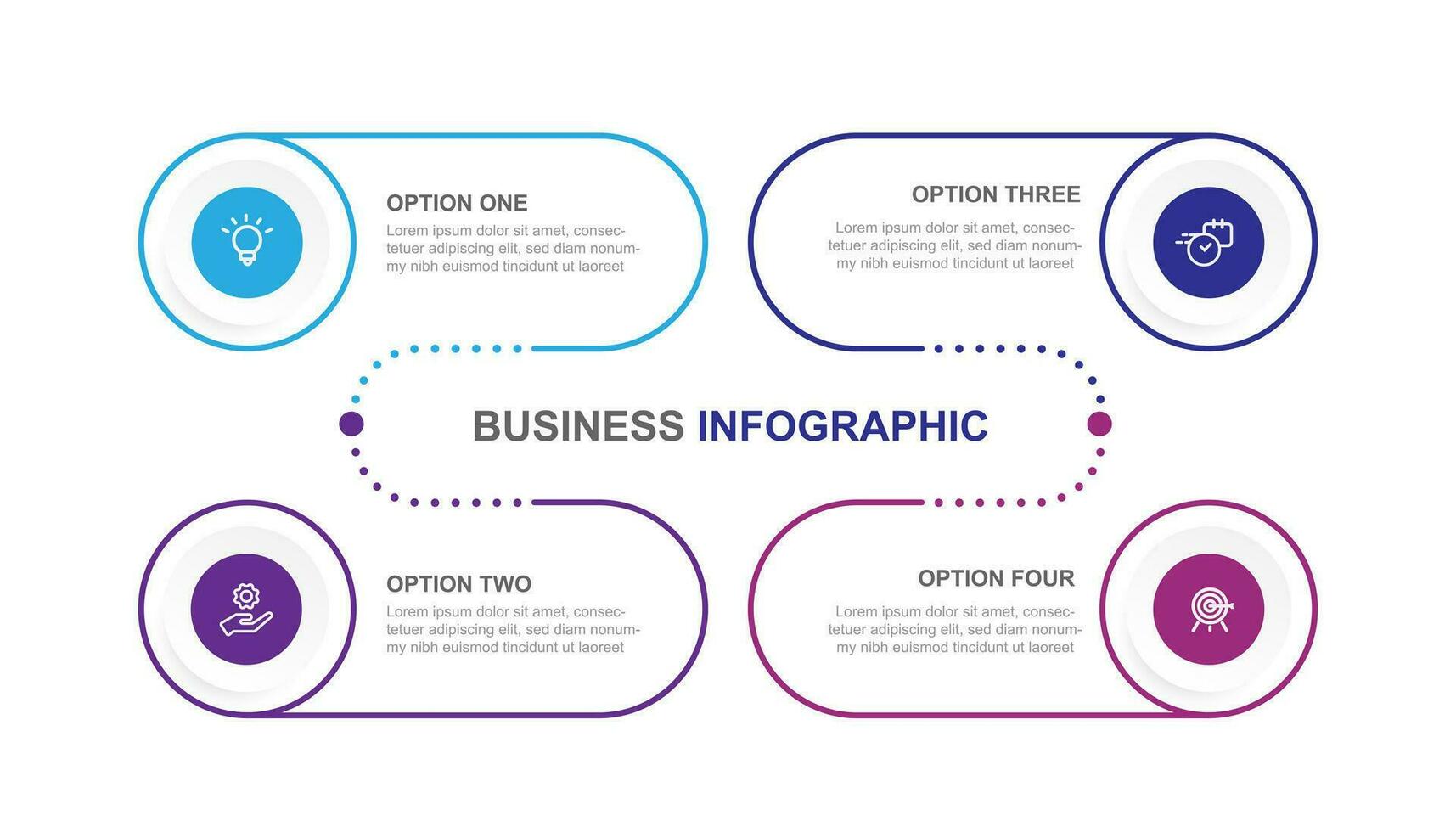 Infografik Vektor Element mit Symbole und 4 Schritt Prozess geeignet zum Information Grafik und Geschäft Präsentation