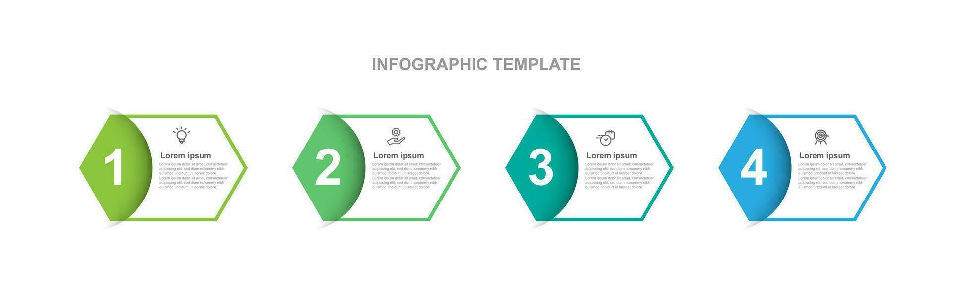 infographic vektor element med ikoner och 4 steg bearbeta lämplig för information grafisk och företag presentation