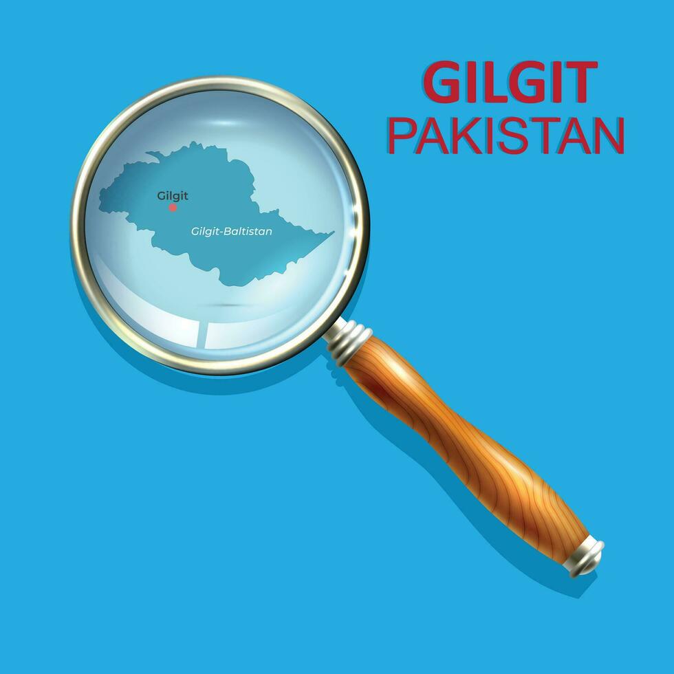 gilgit förstoringsglas med Karta av abstrakt topografisk bakgrund. pakistan provins, vektor Karta.