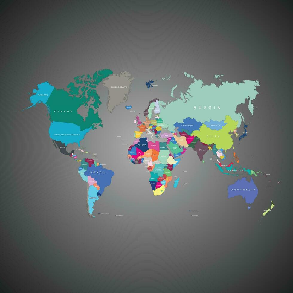 värld Karta med svart och vit bakgrund vektor