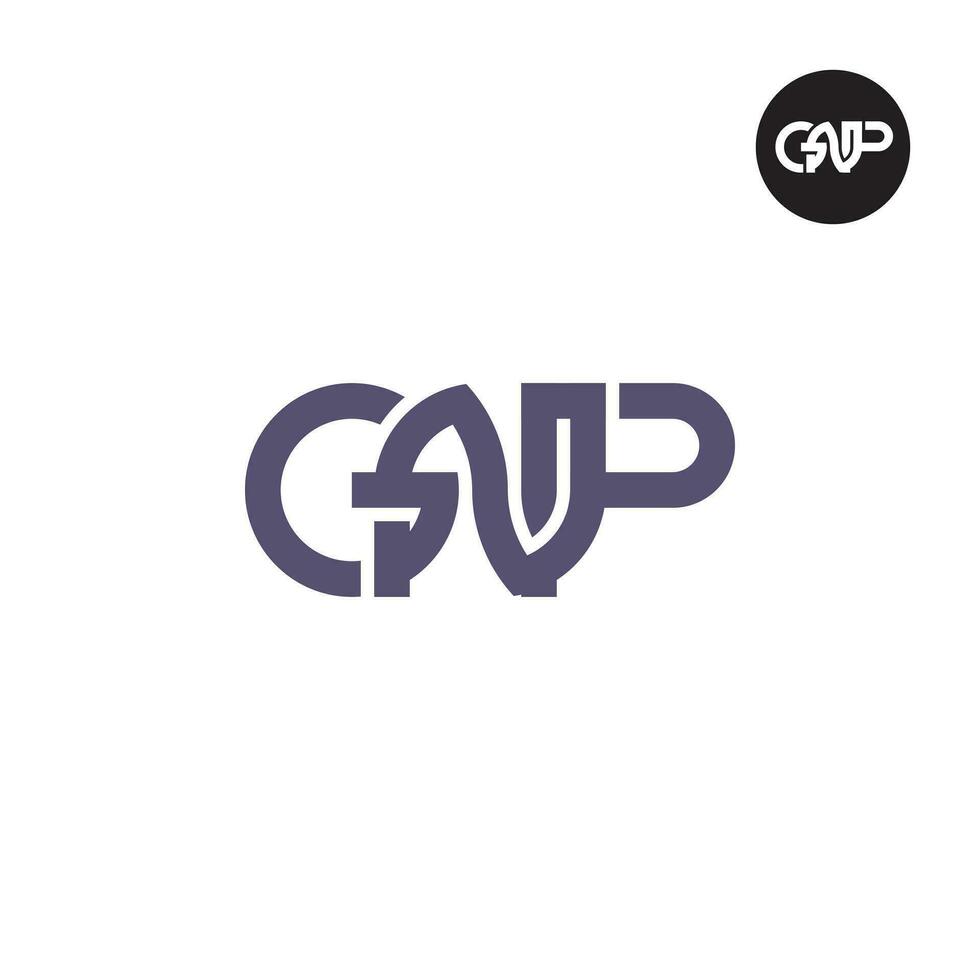 brev gnp monogram logotyp design vektor