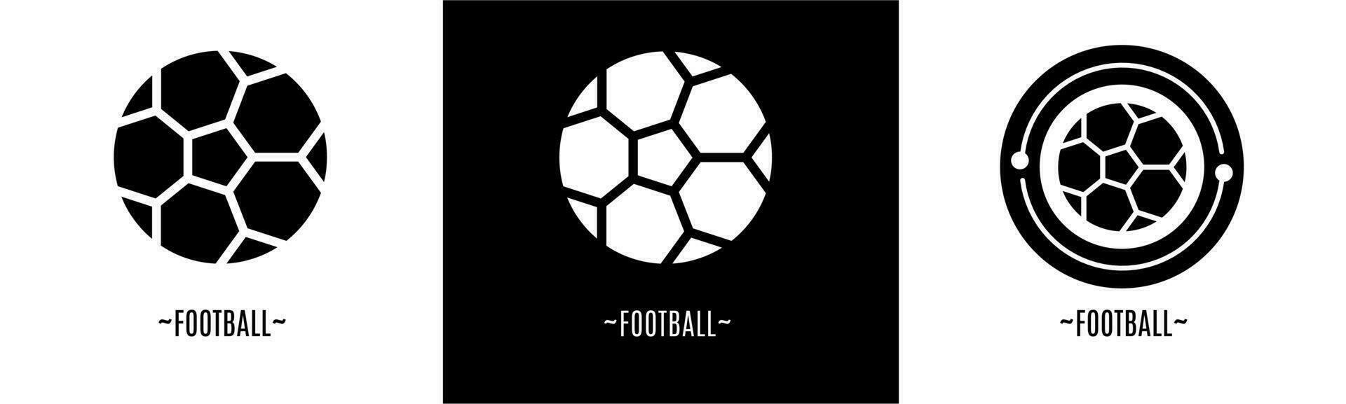 fotboll logotyp uppsättning. samling av svart och vit logotyper. stock vektor. vektor