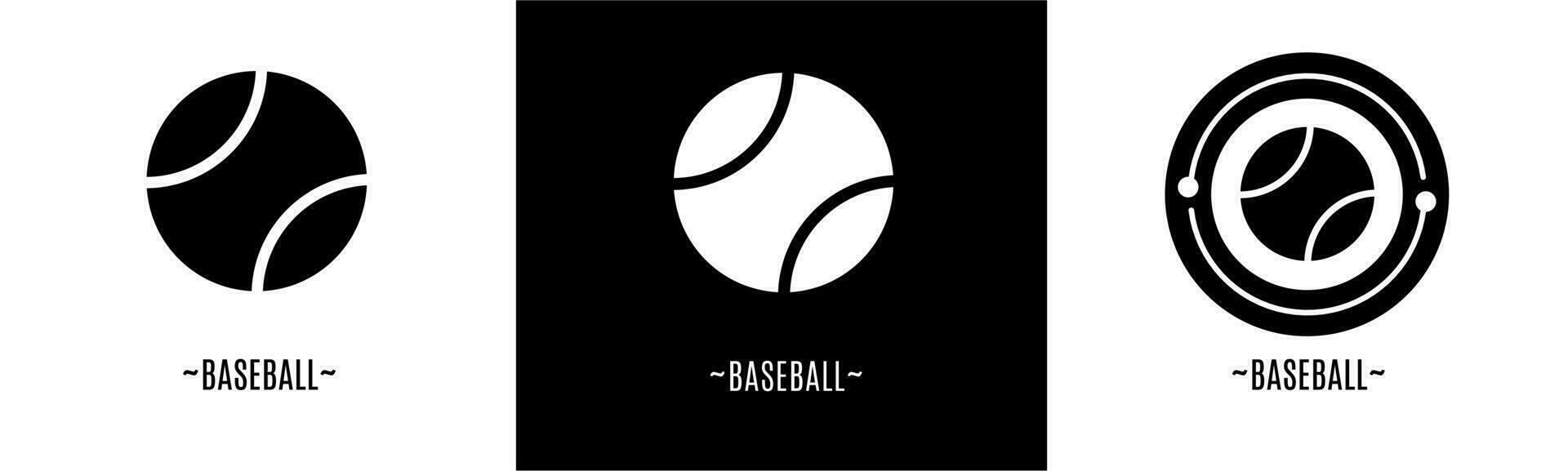 baseboll logotyp uppsättning. samling av svart och vit logotyper. stock vektor. vektor