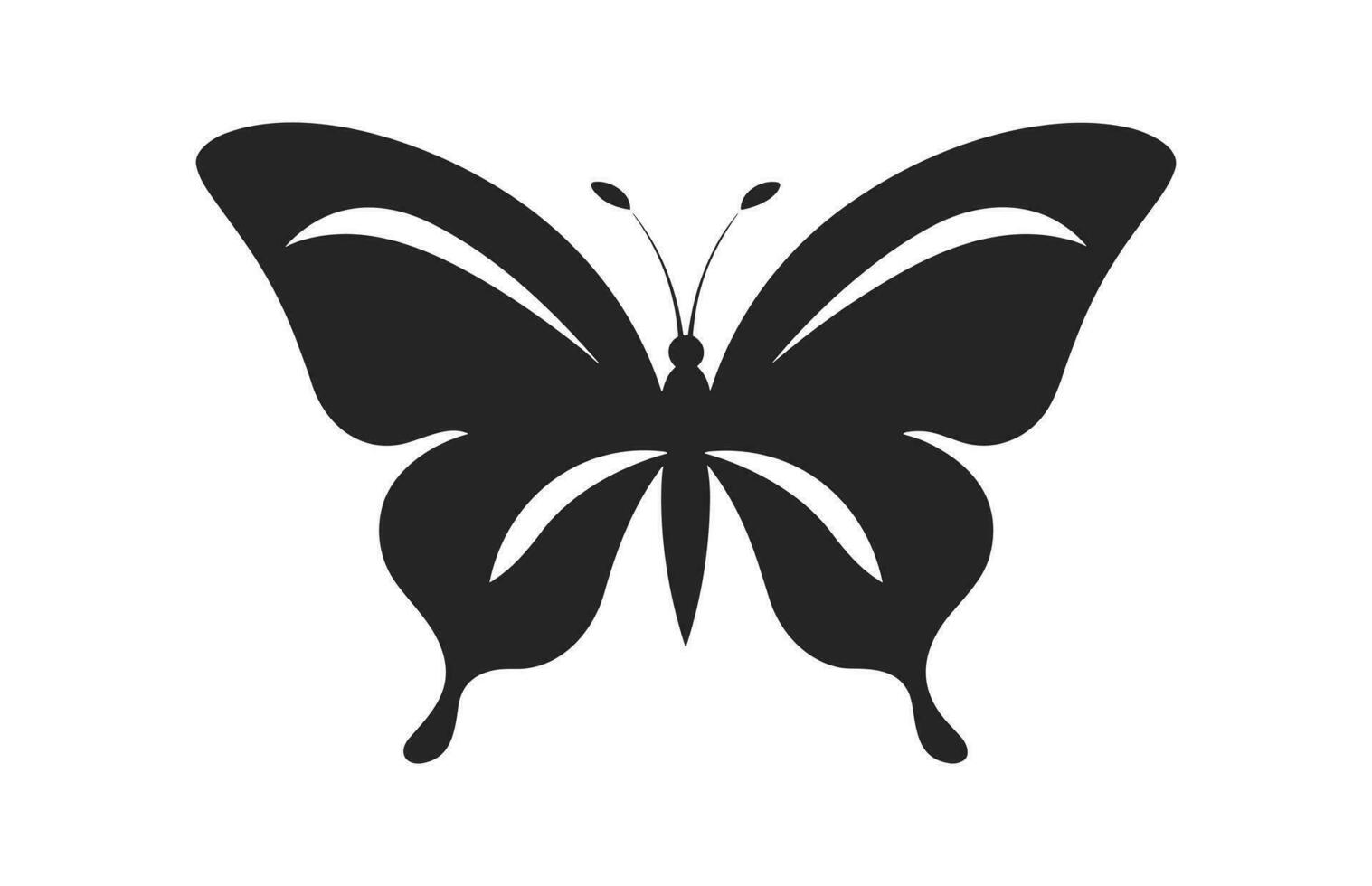 en skön fjäril silhuett isolerat på en vit bakgrund, en monark fjäril vektor