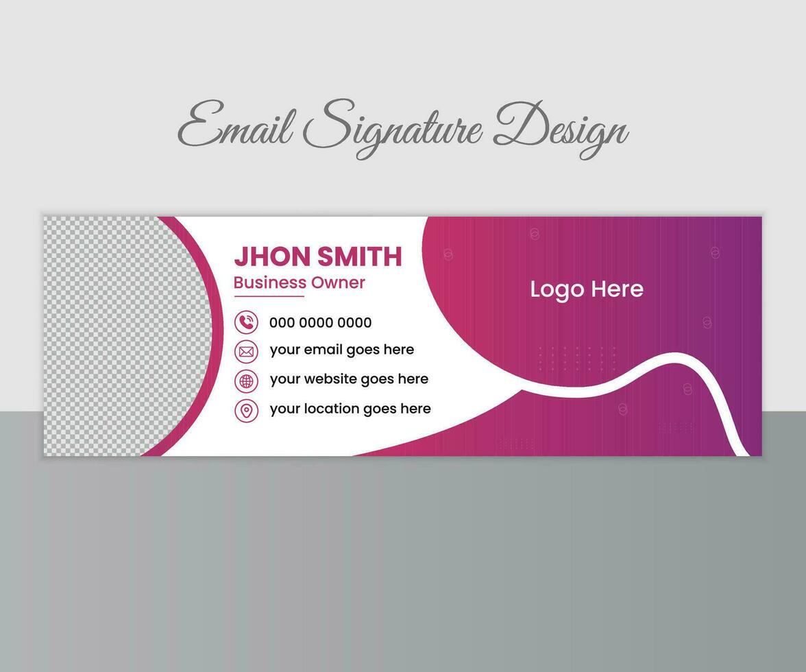 företags- e-post signatur för Allt företag med vit bakgrund, unik vektor design mall.